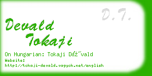 devald tokaji business card